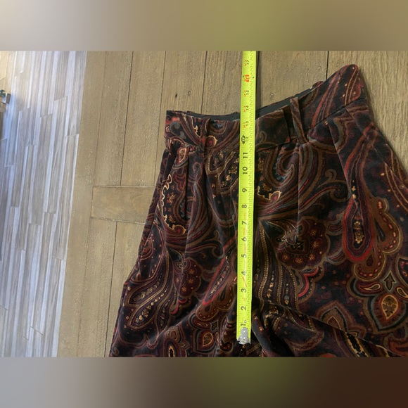 Banana Republic Paisley Velvet Wide‑Leg Pants Size 2 Quiet Luxury Old Money - Picture 10 of 13